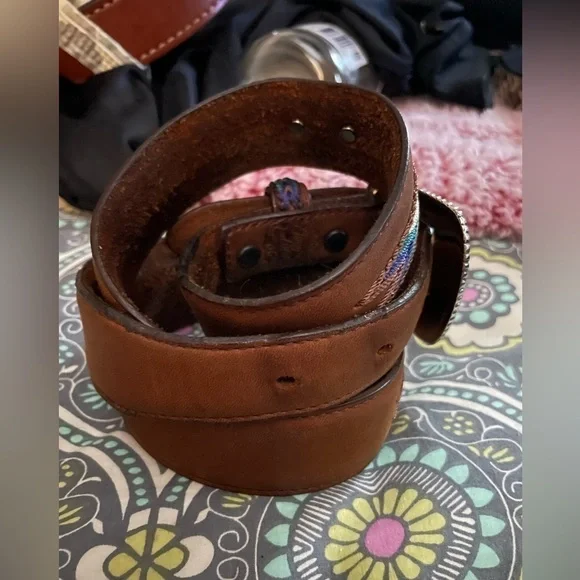 Tony Lama Mens The Duke Center Applique Brown Western Belt 40​​​​​​​​​​​​ - Picture 7 of 10